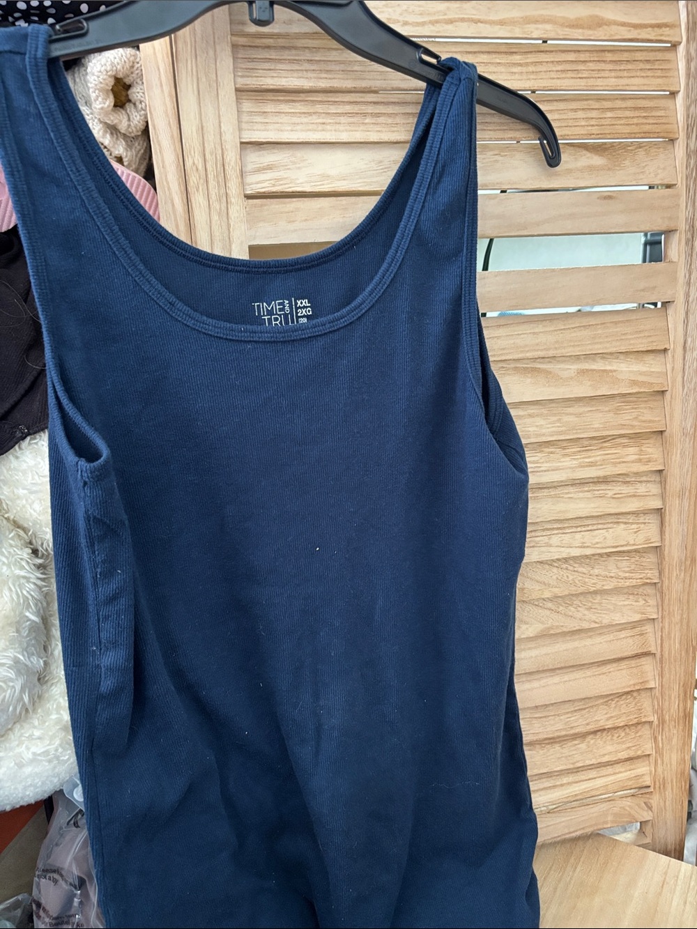 Time and Tru Navy Scoop Neck Ribbed Tank XXL